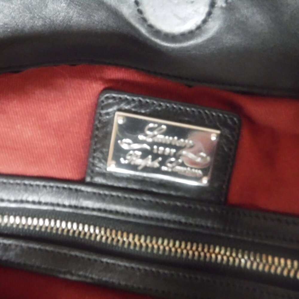 Womens Ralph Lauren Black Leather Womes Purse Lauren MCMIXII Shoulder tote - Picture 7 of 14